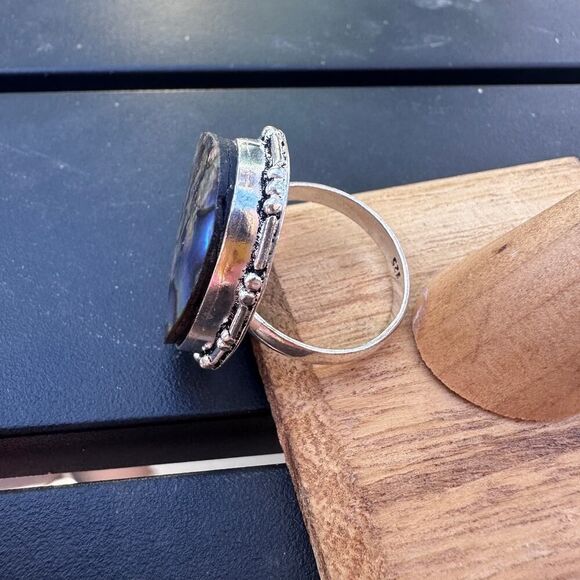 Abalone Silver Ring Size 10.5 - Picture 6 of 7
